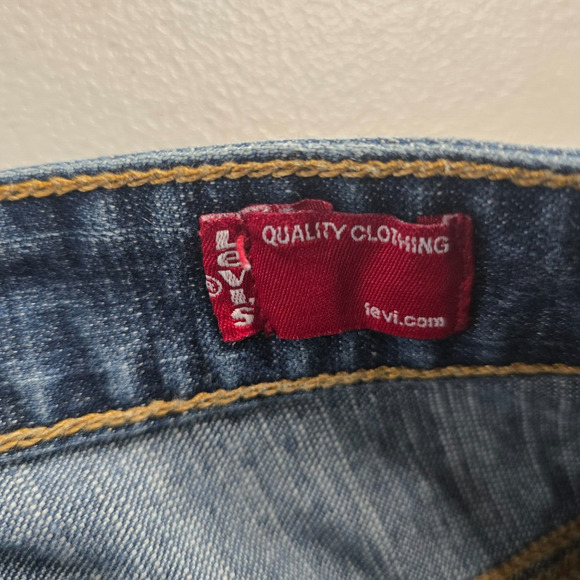 Levi's Jeans Junior's 7 Blue Super Low Button Fly Flare Medium Wash - Picture 3 of 16